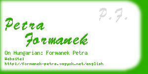 petra formanek business card